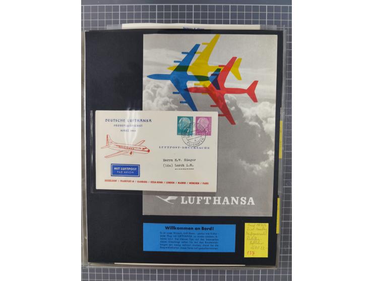 1952/1971, umfangreiche Sammlung von ca. 1.380 Luftpostbelegen mit Erst- und Sonderflügen, u.a. SAS, Sabena, BOAC, Interflug 