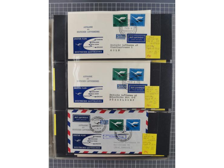 1952/1971, umfangreiche Sammlung von ca. 1.380 Luftpostbelegen mit Erst- und Sonderflügen, u.a. SAS, Sabena, BOAC, Interflug 