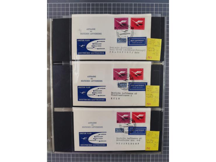 1952/1971, umfangreiche Sammlung von ca. 1.380 Luftpostbelegen mit Erst- und Sonderflügen, u.a. SAS, Sabena, BOAC, Interflug 