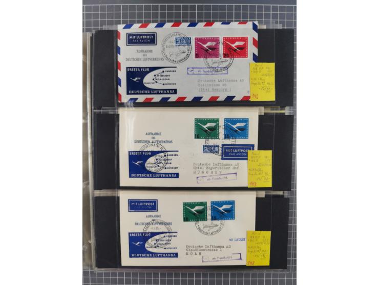 1952/1971, umfangreiche Sammlung von ca. 1.380 Luftpostbelegen mit Erst- und Sonderflügen, u.a. SAS, Sabena, BOAC, Interflug 
