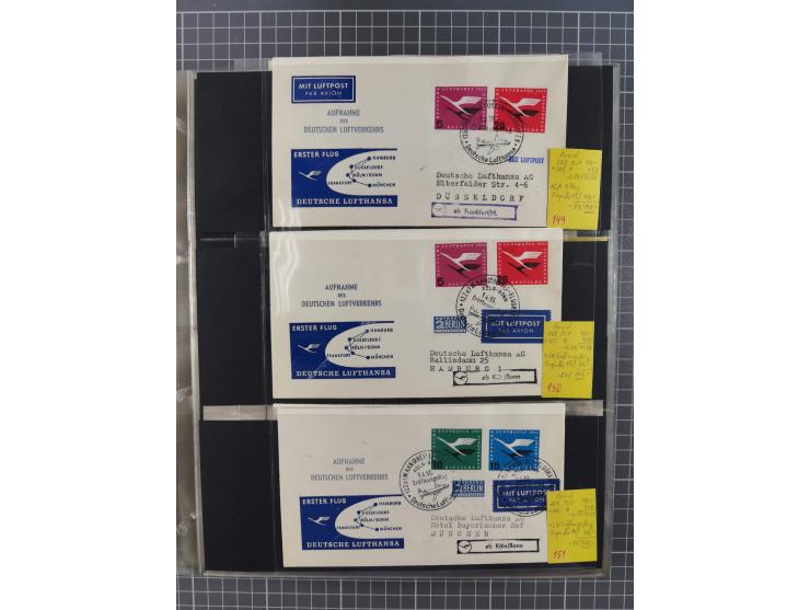 1952/1971, umfangreiche Sammlung von ca. 1.380 Luftpostbelegen mit Erst- und Sonderflügen, u.a. SAS, Sabena, BOAC, Interflug 