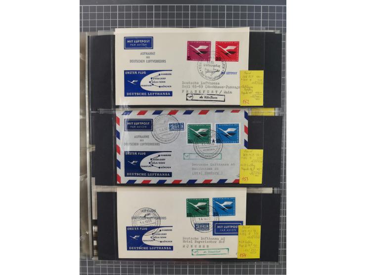 1952/1971, umfangreiche Sammlung von ca. 1.380 Luftpostbelegen mit Erst- und Sonderflügen, u.a. SAS, Sabena, BOAC, Interflug 