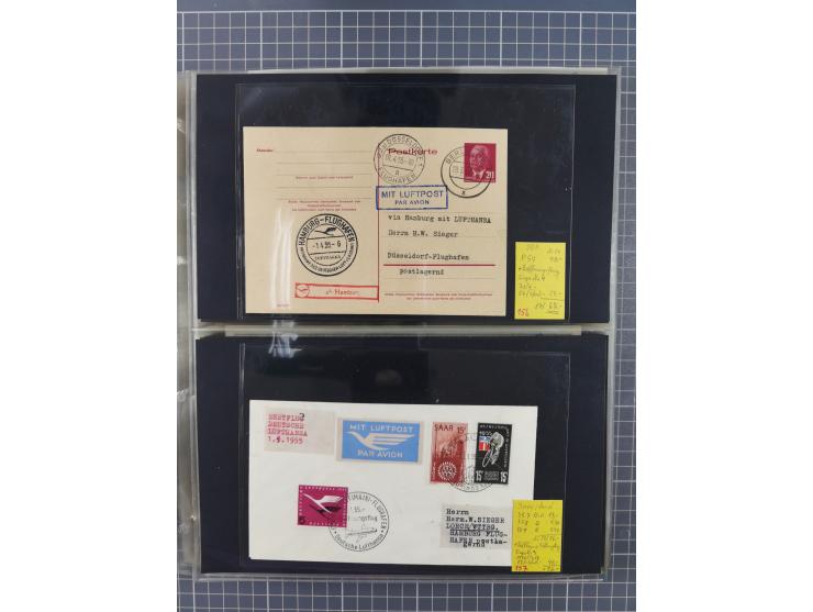 1952/1971, umfangreiche Sammlung von ca. 1.380 Luftpostbelegen mit Erst- und Sonderflügen, u.a. SAS, Sabena, BOAC, Interflug 