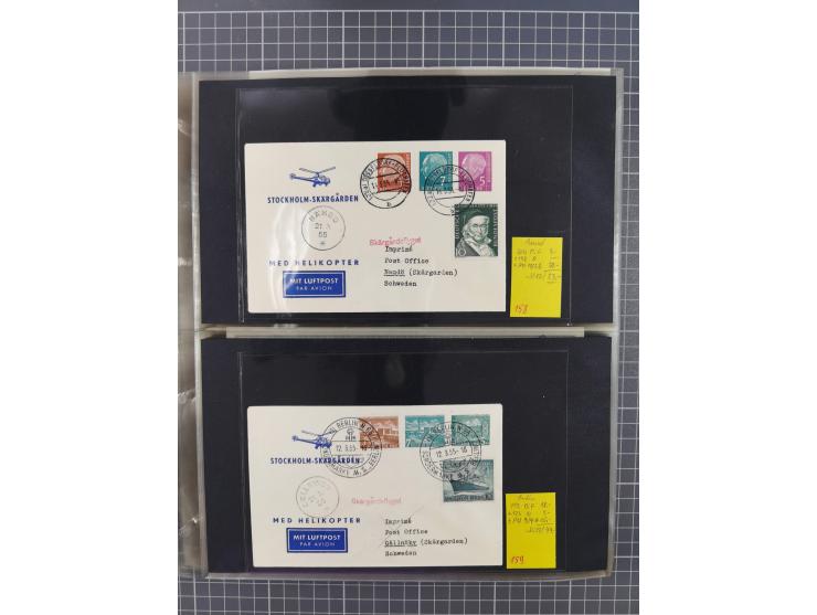1952/1971, umfangreiche Sammlung von ca. 1.380 Luftpostbelegen mit Erst- und Sonderflügen, u.a. SAS, Sabena, BOAC, Interflug 