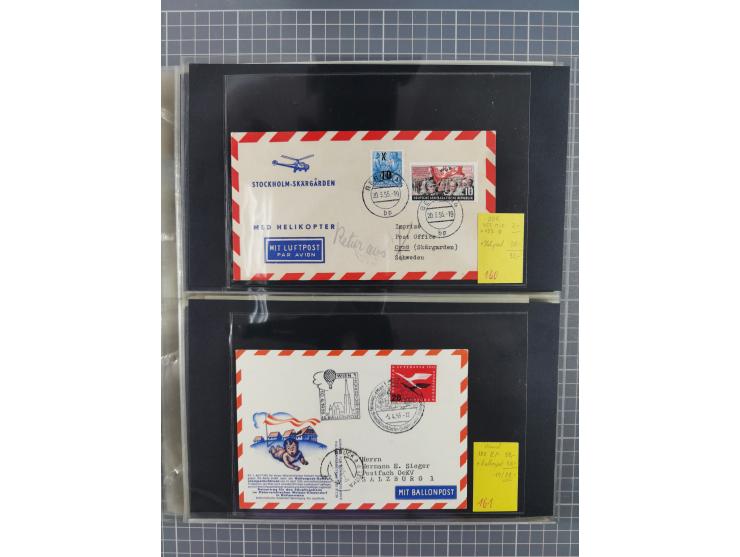 1952/1971, umfangreiche Sammlung von ca. 1.380 Luftpostbelegen mit Erst- und Sonderflügen, u.a. SAS, Sabena, BOAC, Interflug 