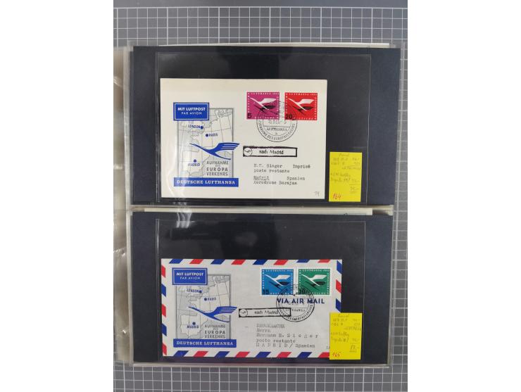 1952/1971, umfangreiche Sammlung von ca. 1.380 Luftpostbelegen mit Erst- und Sonderflügen, u.a. SAS, Sabena, BOAC, Interflug 