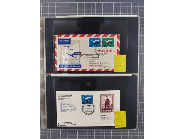 1952/1971, umfangreiche Sammlung von ca. 1.380 Luftpostbelegen mit Erst- und Sonderflügen, u.a. SAS, Sabena, BOAC, Interflug 