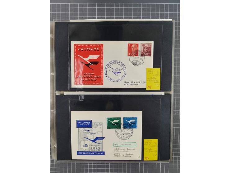 1952/1971, umfangreiche Sammlung von ca. 1.380 Luftpostbelegen mit Erst- und Sonderflügen, u.a. SAS, Sabena, BOAC, Interflug 