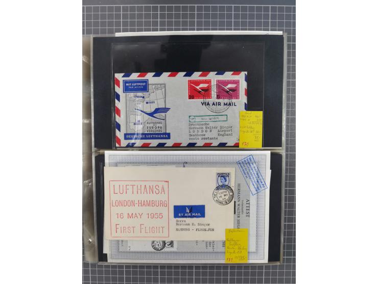 1952/1971, umfangreiche Sammlung von ca. 1.380 Luftpostbelegen mit Erst- und Sonderflügen, u.a. SAS, Sabena, BOAC, Interflug 