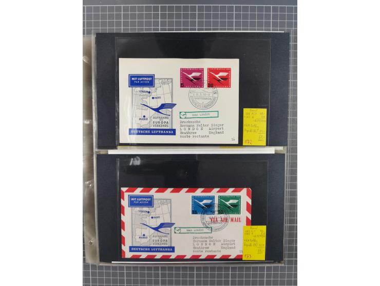 1952/1971, umfangreiche Sammlung von ca. 1.380 Luftpostbelegen mit Erst- und Sonderflügen, u.a. SAS, Sabena, BOAC, Interflug 