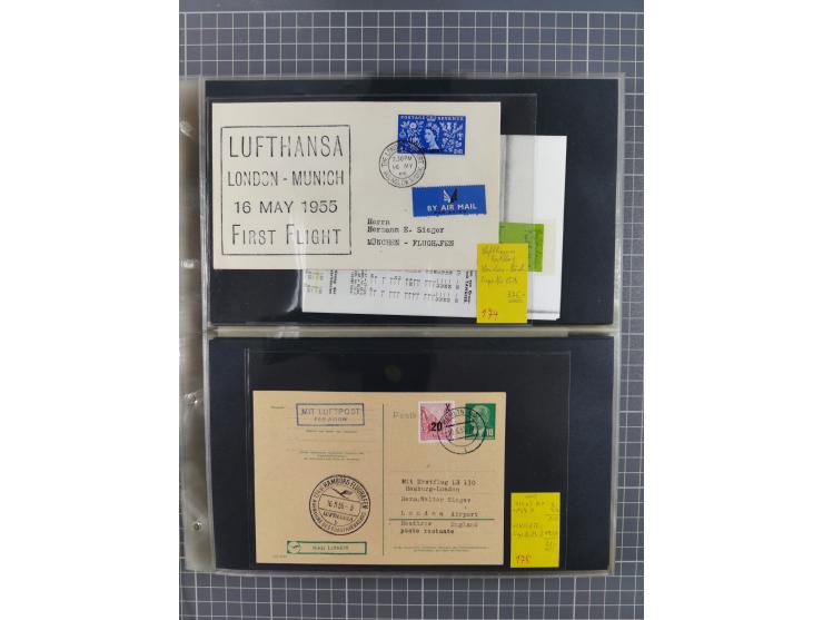 1952/1971, umfangreiche Sammlung von ca. 1.380 Luftpostbelegen mit Erst- und Sonderflügen, u.a. SAS, Sabena, BOAC, Interflug 