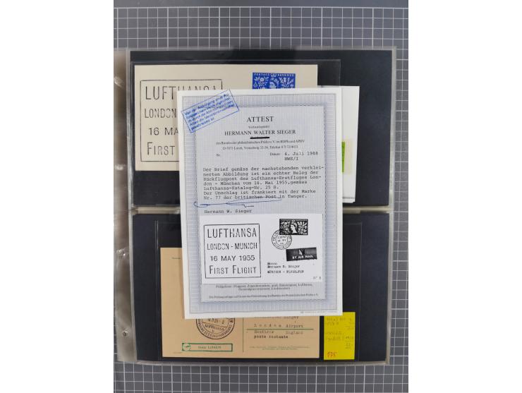 1952/1971, umfangreiche Sammlung von ca. 1.380 Luftpostbelegen mit Erst- und Sonderflügen, u.a. SAS, Sabena, BOAC, Interflug 
