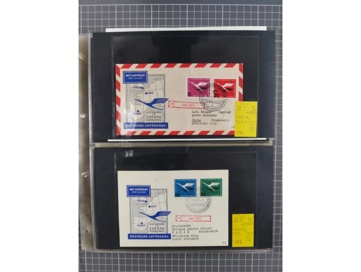 1952/1971, umfangreiche Sammlung von ca. 1.380 Luftpostbelegen mit Erst- und Sonderflügen, u.a. SAS, Sabena, BOAC, Interflug 