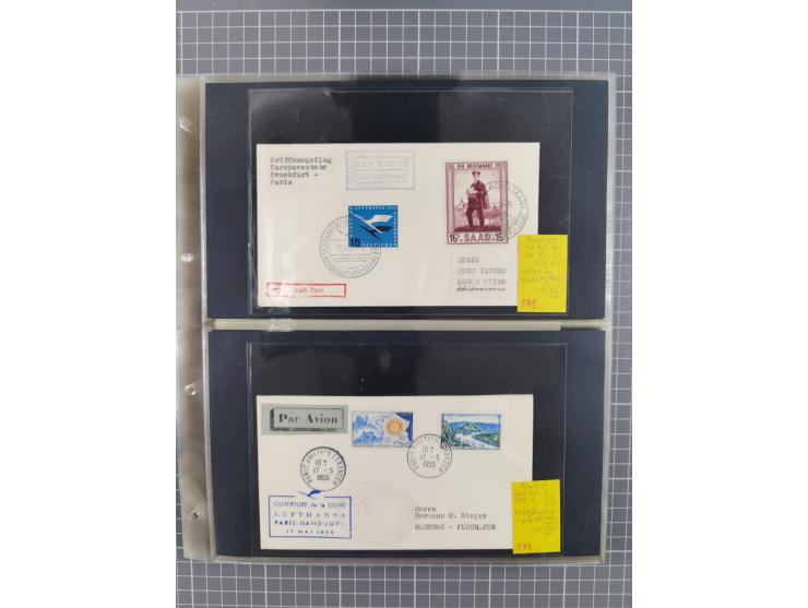 1952/1971, umfangreiche Sammlung von ca. 1.380 Luftpostbelegen mit Erst- und Sonderflügen, u.a. SAS, Sabena, BOAC, Interflug 