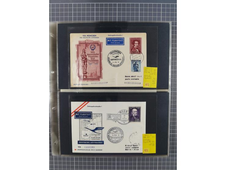 1952/1971, umfangreiche Sammlung von ca. 1.380 Luftpostbelegen mit Erst- und Sonderflügen, u.a. SAS, Sabena, BOAC, Interflug 
