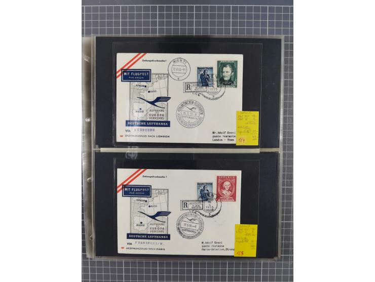 1952/1971, umfangreiche Sammlung von ca. 1.380 Luftpostbelegen mit Erst- und Sonderflügen, u.a. SAS, Sabena, BOAC, Interflug 