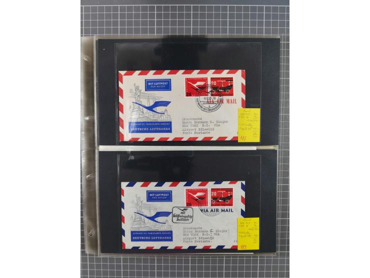 1952/1971, umfangreiche Sammlung von ca. 1.380 Luftpostbelegen mit Erst- und Sonderflügen, u.a. SAS, Sabena, BOAC, Interflug 