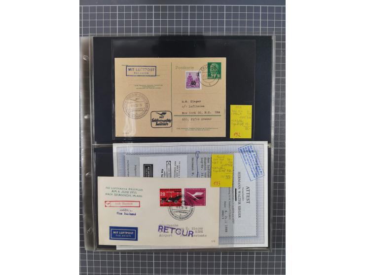 1952/1971, umfangreiche Sammlung von ca. 1.380 Luftpostbelegen mit Erst- und Sonderflügen, u.a. SAS, Sabena, BOAC, Interflug 