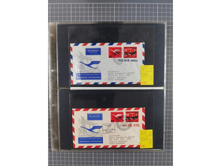 1952/1971, umfangreiche Sammlung von ca. 1.380 Luftpostbelegen mit Erst- und Sonderflügen, u.a. SAS, Sabena, BOAC, Interflug 
