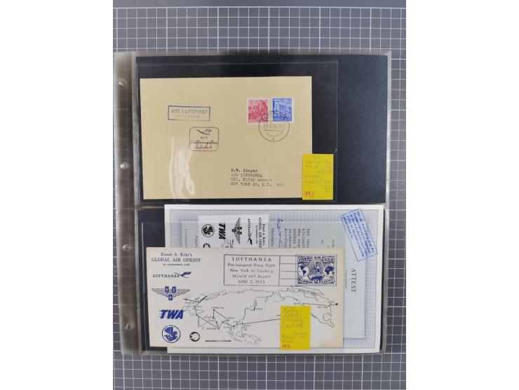 1952/1971, umfangreiche Sammlung von ca. 1.380 Luftpostbelegen mit Erst- und Sonderflügen, u.a. SAS, Sabena, BOAC, Interflug 