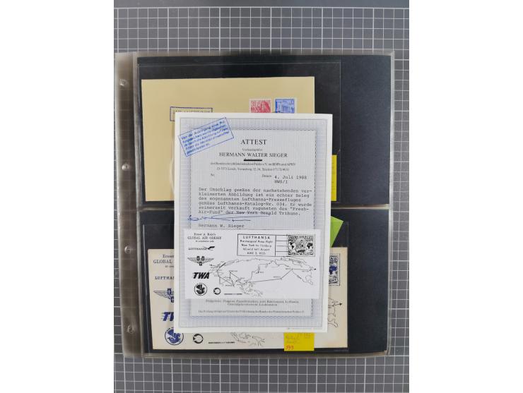 1952/1971, umfangreiche Sammlung von ca. 1.380 Luftpostbelegen mit Erst- und Sonderflügen, u.a. SAS, Sabena, BOAC, Interflug 