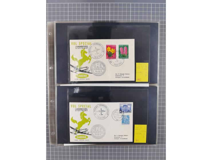1952/1971, umfangreiche Sammlung von ca. 1.380 Luftpostbelegen mit Erst- und Sonderflügen, u.a. SAS, Sabena, BOAC, Interflug 