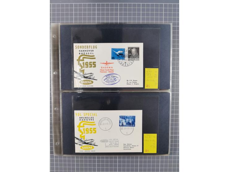 1952/1971, umfangreiche Sammlung von ca. 1.380 Luftpostbelegen mit Erst- und Sonderflügen, u.a. SAS, Sabena, BOAC, Interflug 