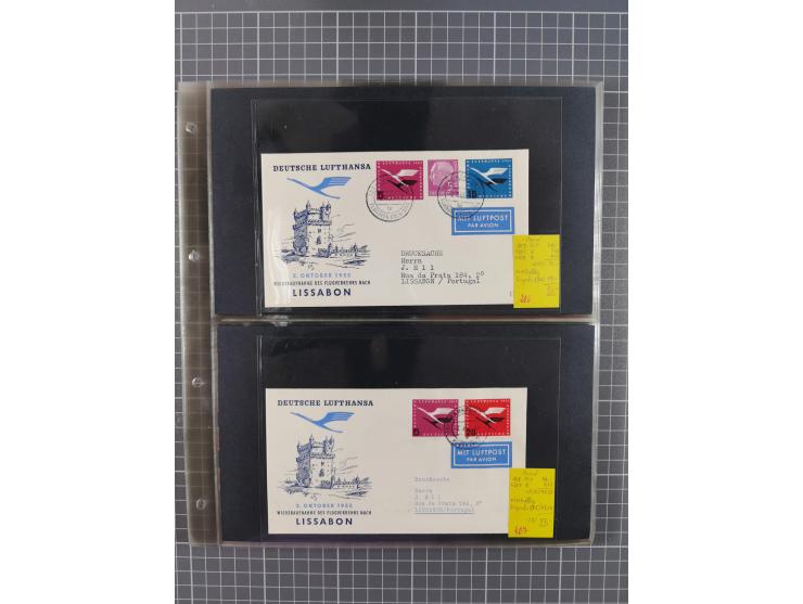 1952/1971, umfangreiche Sammlung von ca. 1.380 Luftpostbelegen mit Erst- und Sonderflügen, u.a. SAS, Sabena, BOAC, Interflug 