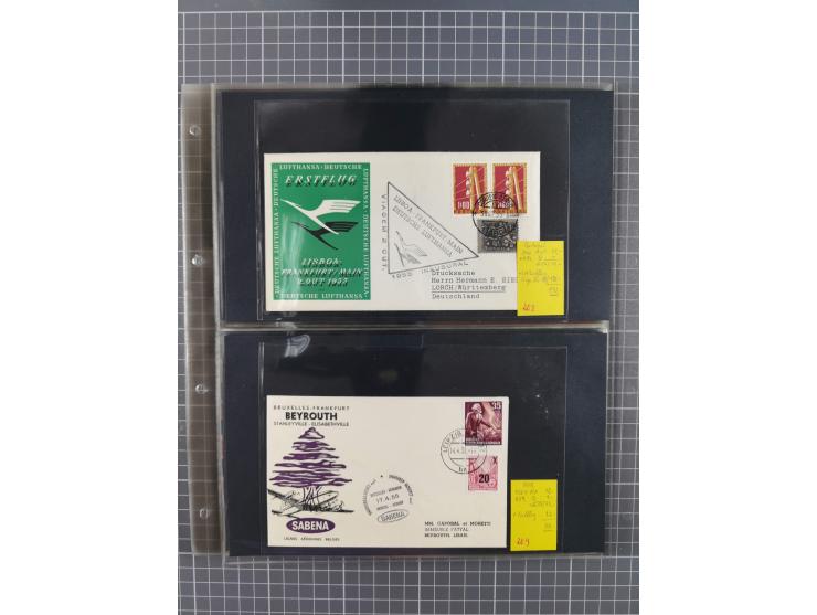 1952/1971, umfangreiche Sammlung von ca. 1.380 Luftpostbelegen mit Erst- und Sonderflügen, u.a. SAS, Sabena, BOAC, Interflug 