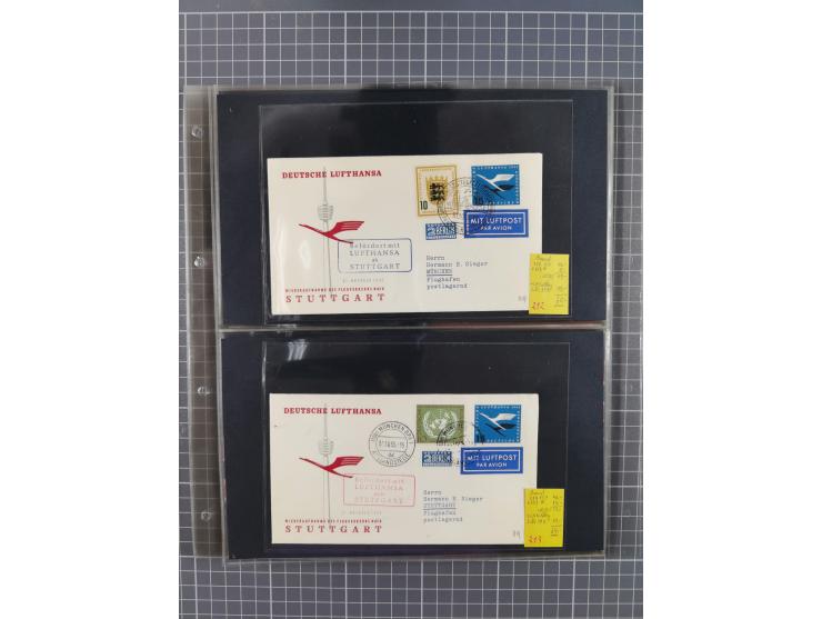 1952/1971, umfangreiche Sammlung von ca. 1.380 Luftpostbelegen mit Erst- und Sonderflügen, u.a. SAS, Sabena, BOAC, Interflug 