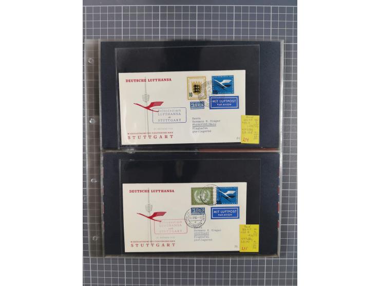 1952/1971, umfangreiche Sammlung von ca. 1.380 Luftpostbelegen mit Erst- und Sonderflügen, u.a. SAS, Sabena, BOAC, Interflug 