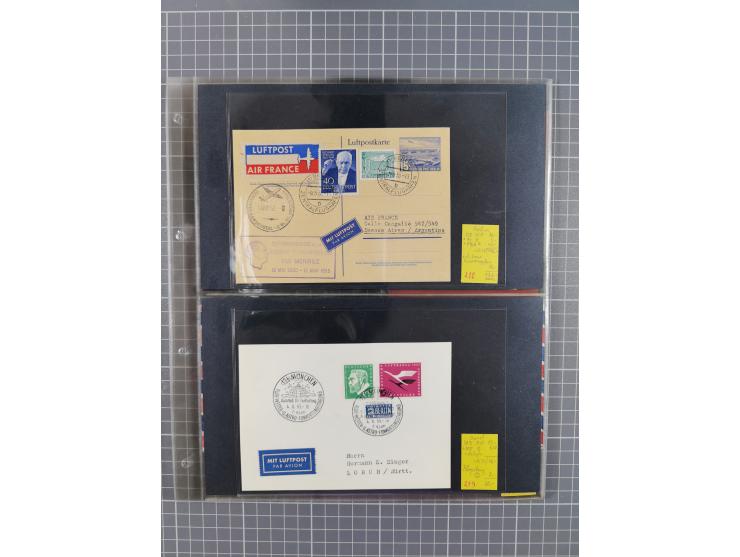 1952/1971, umfangreiche Sammlung von ca. 1.380 Luftpostbelegen mit Erst- und Sonderflügen, u.a. SAS, Sabena, BOAC, Interflug 