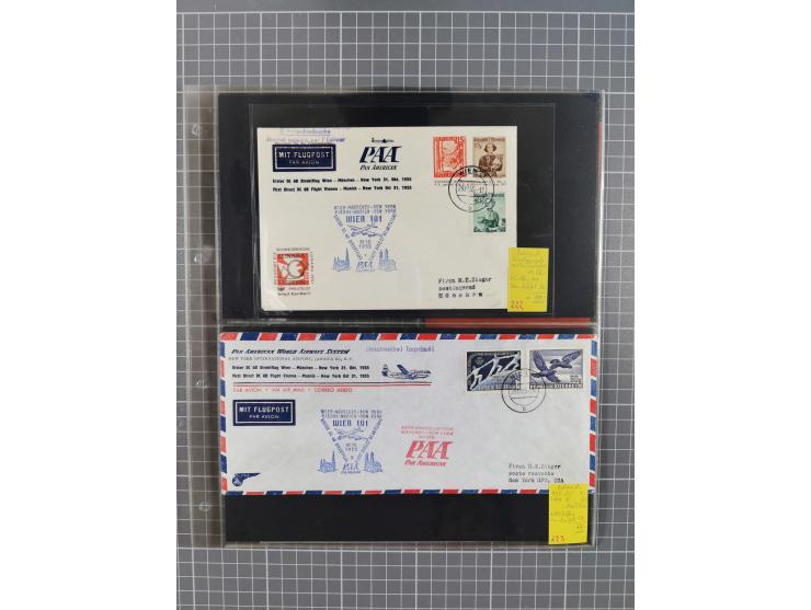 1952/1971, umfangreiche Sammlung von ca. 1.380 Luftpostbelegen mit Erst- und Sonderflügen, u.a. SAS, Sabena, BOAC, Interflug 