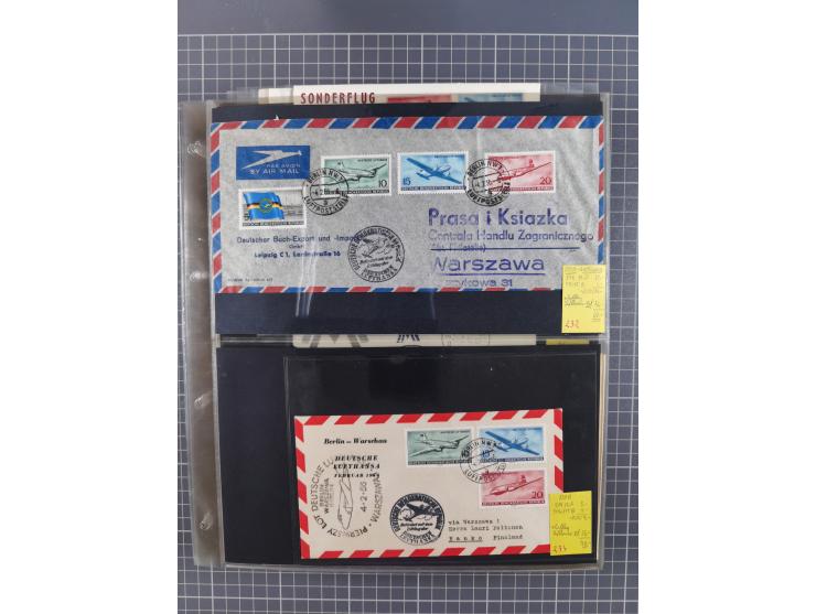 1952/1971, umfangreiche Sammlung von ca. 1.380 Luftpostbelegen mit Erst- und Sonderflügen, u.a. SAS, Sabena, BOAC, Interflug 
