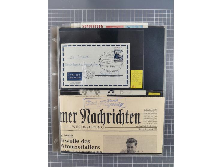 1952/1971, umfangreiche Sammlung von ca. 1.380 Luftpostbelegen mit Erst- und Sonderflügen, u.a. SAS, Sabena, BOAC, Interflug 