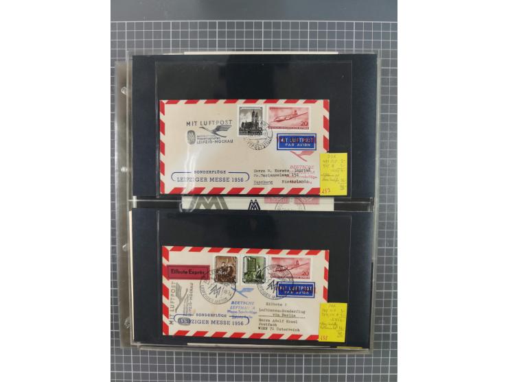 1952/1971, umfangreiche Sammlung von ca. 1.380 Luftpostbelegen mit Erst- und Sonderflügen, u.a. SAS, Sabena, BOAC, Interflug 