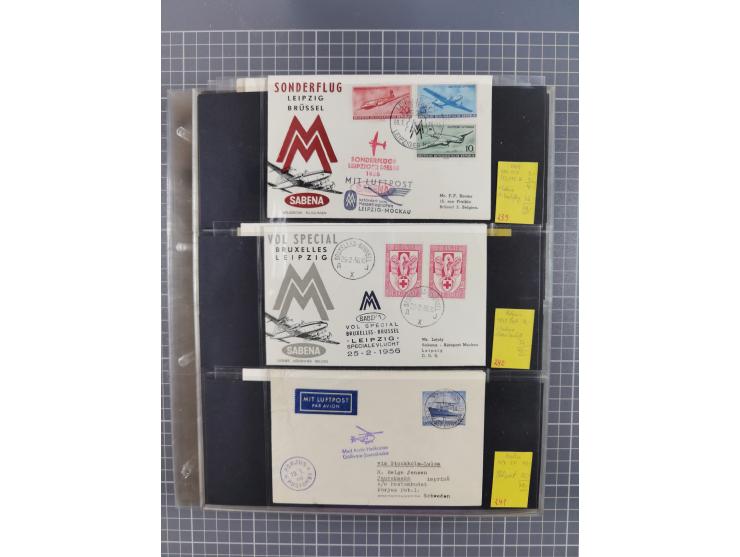 1952/1971, umfangreiche Sammlung von ca. 1.380 Luftpostbelegen mit Erst- und Sonderflügen, u.a. SAS, Sabena, BOAC, Interflug 