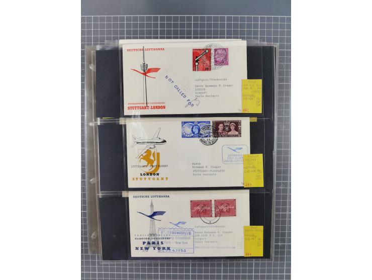 1952/1971, umfangreiche Sammlung von ca. 1.380 Luftpostbelegen mit Erst- und Sonderflügen, u.a. SAS, Sabena, BOAC, Interflug 