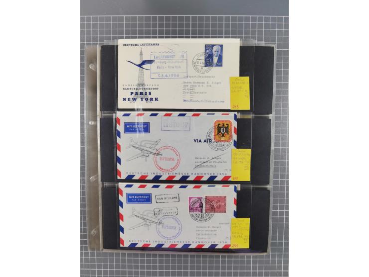 1952/1971, umfangreiche Sammlung von ca. 1.380 Luftpostbelegen mit Erst- und Sonderflügen, u.a. SAS, Sabena, BOAC, Interflug 