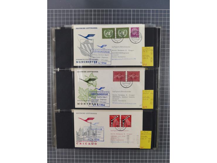 1952/1971, umfangreiche Sammlung von ca. 1.380 Luftpostbelegen mit Erst- und Sonderflügen, u.a. SAS, Sabena, BOAC, Interflug 