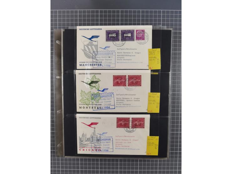 1952/1971, umfangreiche Sammlung von ca. 1.380 Luftpostbelegen mit Erst- und Sonderflügen, u.a. SAS, Sabena, BOAC, Interflug 