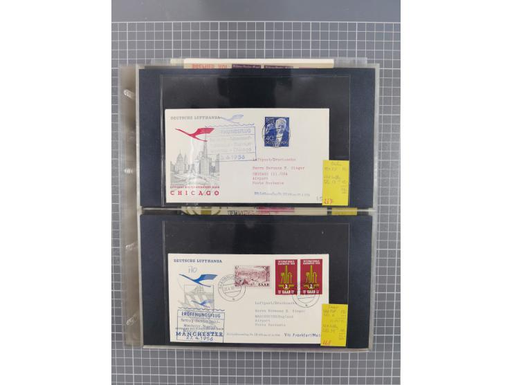 1952/1971, umfangreiche Sammlung von ca. 1.380 Luftpostbelegen mit Erst- und Sonderflügen, u.a. SAS, Sabena, BOAC, Interflug 