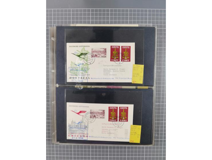 1952/1971, umfangreiche Sammlung von ca. 1.380 Luftpostbelegen mit Erst- und Sonderflügen, u.a. SAS, Sabena, BOAC, Interflug 