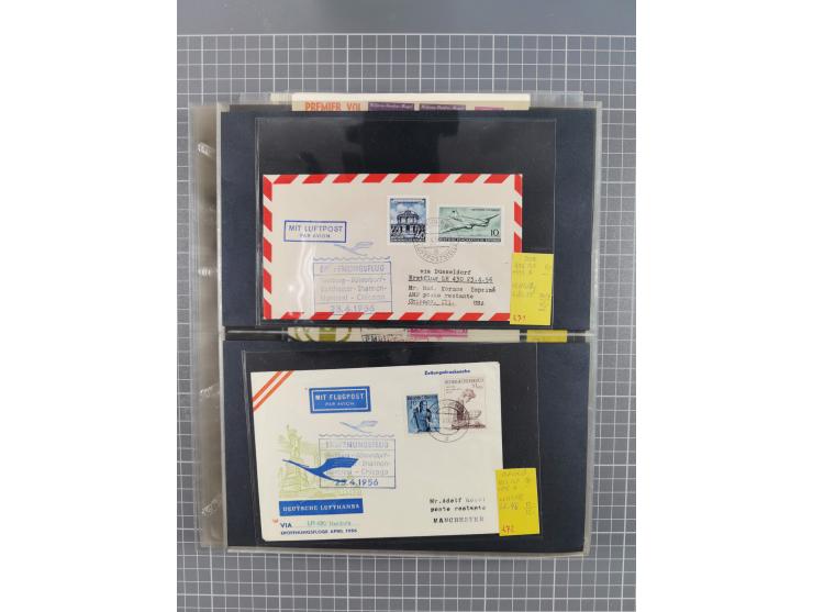 1952/1971, umfangreiche Sammlung von ca. 1.380 Luftpostbelegen mit Erst- und Sonderflügen, u.a. SAS, Sabena, BOAC, Interflug 