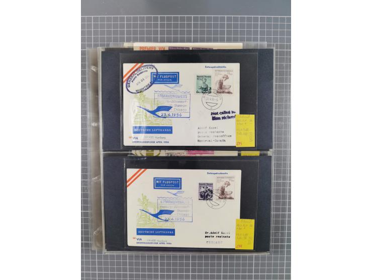 1952/1971, umfangreiche Sammlung von ca. 1.380 Luftpostbelegen mit Erst- und Sonderflügen, u.a. SAS, Sabena, BOAC, Interflug 