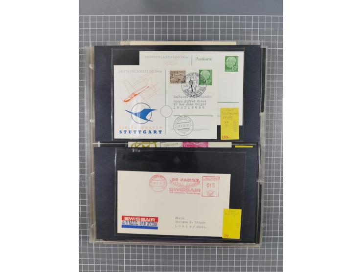 1952/1971, umfangreiche Sammlung von ca. 1.380 Luftpostbelegen mit Erst- und Sonderflügen, u.a. SAS, Sabena, BOAC, Interflug 