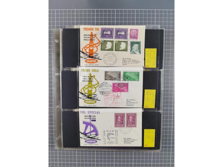 1952/1971, umfangreiche Sammlung von ca. 1.380 Luftpostbelegen mit Erst- und Sonderflügen, u.a. SAS, Sabena, BOAC, Interflug 