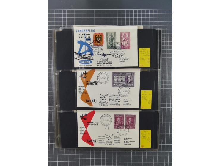 1952/1971, umfangreiche Sammlung von ca. 1.380 Luftpostbelegen mit Erst- und Sonderflügen, u.a. SAS, Sabena, BOAC, Interflug 