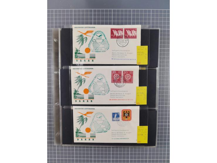 1952/1971, umfangreiche Sammlung von ca. 1.380 Luftpostbelegen mit Erst- und Sonderflügen, u.a. SAS, Sabena, BOAC, Interflug 