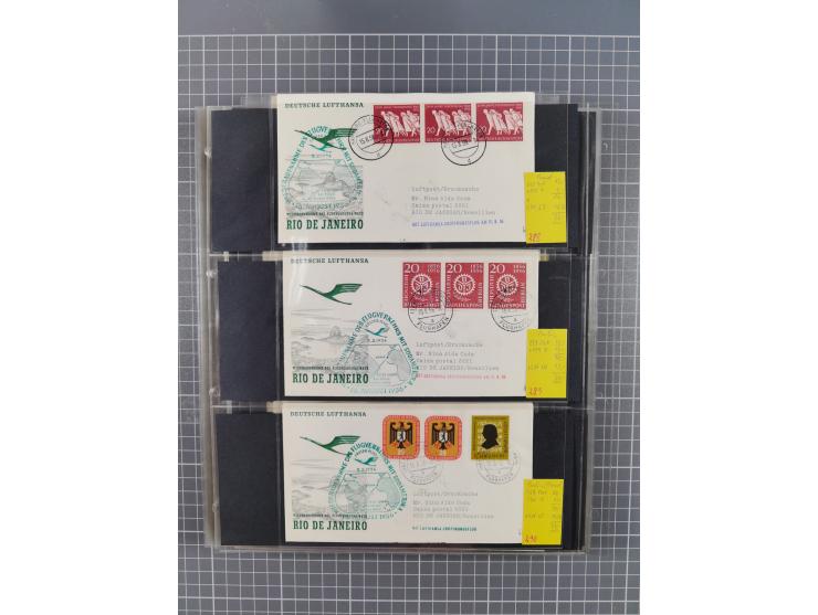 1952/1971, umfangreiche Sammlung von ca. 1.380 Luftpostbelegen mit Erst- und Sonderflügen, u.a. SAS, Sabena, BOAC, Interflug 